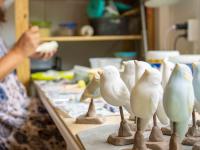 Artisan work process in the ceramic workshop
